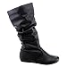 FOREVER GD90 Women's Mid-Calf Solid Color Slouch Flat Heel Boots