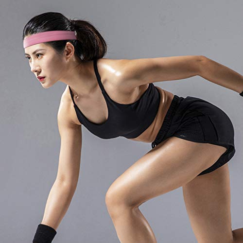 Workout Headbands for Women, XiXov 3 Pack Stay Put Sweatbands for Women, Head Bands Women Hair, Non-Slip Elastic Sweat Band Head Bands for Sports, Yoga, Fitness, Athletic, Bike (Black + Pink + Purple)