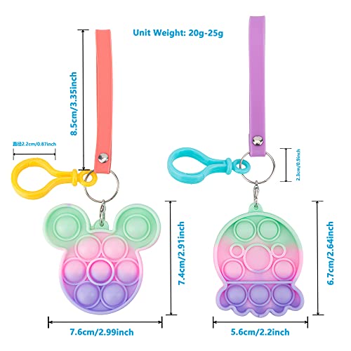 Joy Jolly Simple Dimple Decompression Toys, Simple Dimple Fidget Toy Portable Keychain, Stress Toys Handheld, Mini Simple Dimple Ring Key, Autism Early Educational Brain Development Toy, 2er Pack