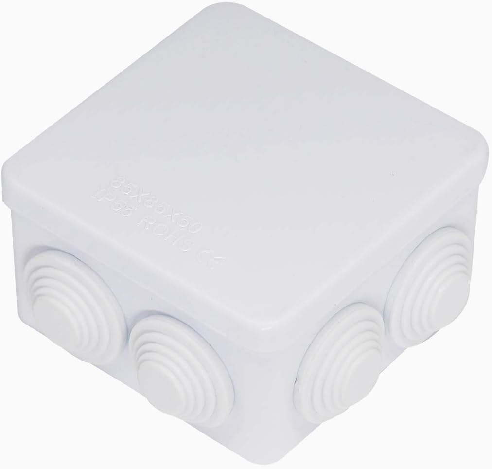 ABS Plastic Dustproof Junction Box, IP55 Waterproof Joint Outdoor Universal Electrical Project Enclosure Junction DIY Connection Box Power Distribution Box(100 * 100 * 70mm)