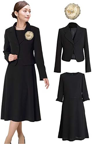 ブラックフォーマル 喪服 レディース セット 礼服 レディース 喪服 ワンピース ブラック フォーマルウェア レディース喪服 大きいサイズ アンサンブル レディース 冠婚葬祭 オールシーズン ワンピース ジャケット 3点セット