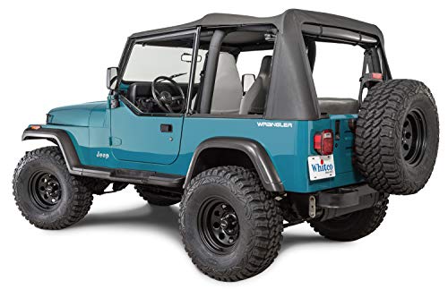 Whitco 35111115 Black Denim Jeep 88-95 YJ Wrangler Soft Top With Door Skins - Thumbnail 2