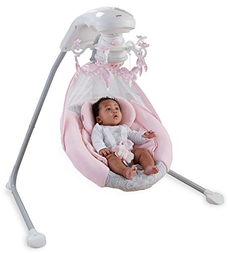 pink chandelier baby swing
