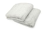 The Rag Company (2-Pack 20 in. x 40 in. Platinum PLUFFLE Professional Korean 70/30 480gsm Plush Waffle Microfiber Detailing Drying Towels