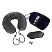 ROULER Neck Pillow-Memory Foam Airplane Travel Pillow - with Eye Mask, Earplugs and A Travel Pouch Included (Grey)