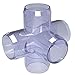 FORMUFIT F0125WC-UV 5-Way Cross PVC Fitting, Furniture Grade, 1/2