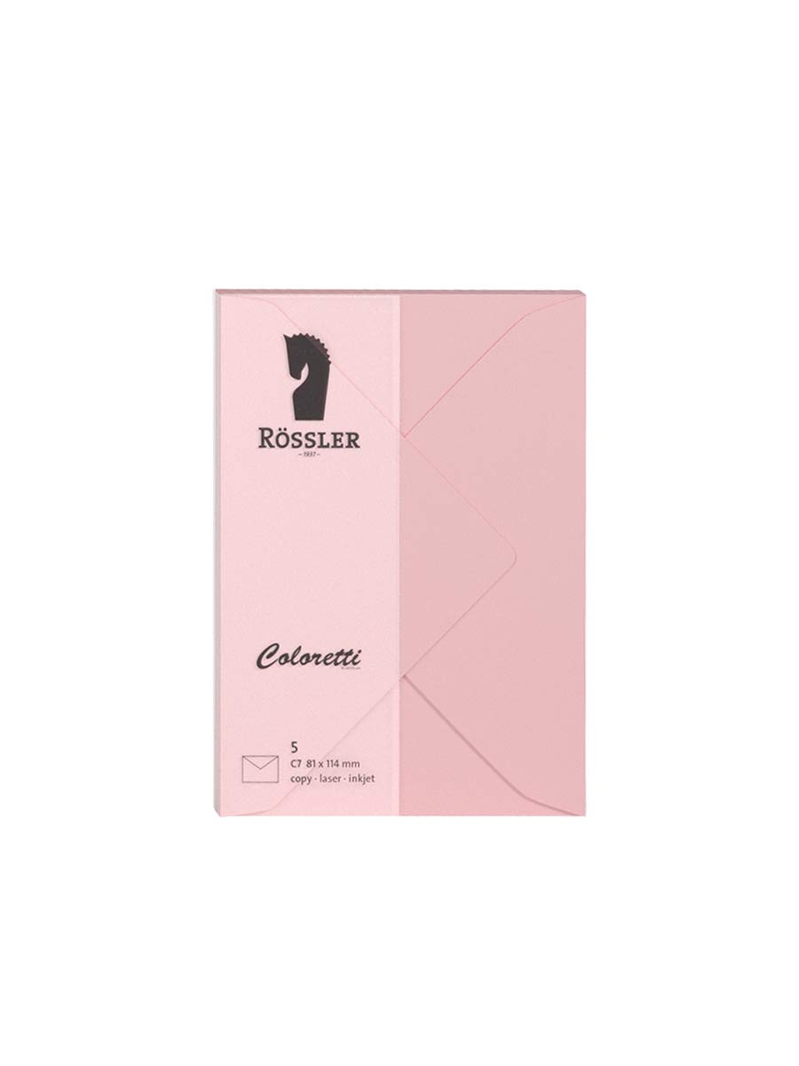 Rössler 220707523 COLORETTI Envelopes 80 g/m²/Pack of 5 Pink