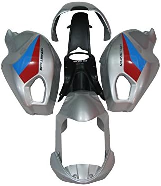 Tencasi Body Fairing Kit for Ducati 696 796 795 M1000 M1100 Monster 2009 2010 2011 Silver Cover