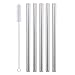 Sungrace Reusable Metal Stainless Steel Extra Wide Smoothie Drinking Straws Set with Cleaning Brush(5 Pack, Straight)