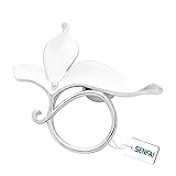 SENFAI Lovely Alloy White Enamel Flower Magnetic Clip Magnetic Eyeglass Holder Brooch Jewelry (Silver)