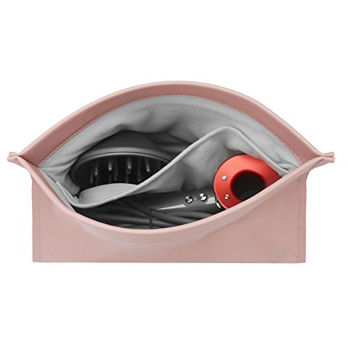 BUBM Travel Portable Storage bag for Dyson Supersonic Hair Dryer, Magnetic Flip PU Leather Moistureproof Anti-scratch Dustproof Shockproof Protection Organizer Travel Gift Case (Pink)