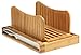 Bambusi Bread Slicer Cutting Guide with Knife - Bamboo Bread Cutter for Homemade Bread, Loaf Cakes, Bagels - Foldable and Compact with Crumbs Tray and Knife primary