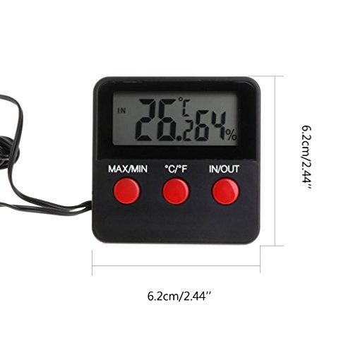 Qisuw Digital Thermometer Hygrometer- Pet Reptile Temperature Humidity with Remote Sensor - Thumbnail 5
