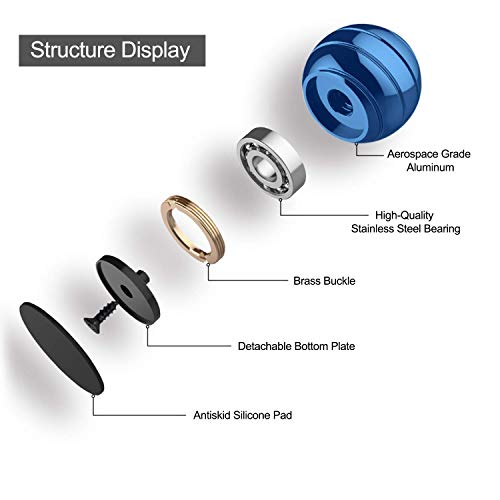 BeautyChen Kinetic Desk Toy for Adults Office Stress Relief with Full Body Optical Illusion Stress Anxiety Relief Metal Ball for Kids and Adults (Blue)