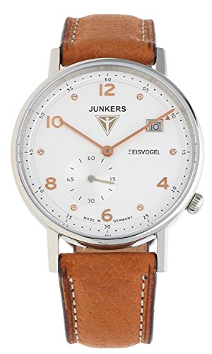 Junkers-Damen-Armbanduhr-Analog-Quarz-One-Size-weiSilber-braun
