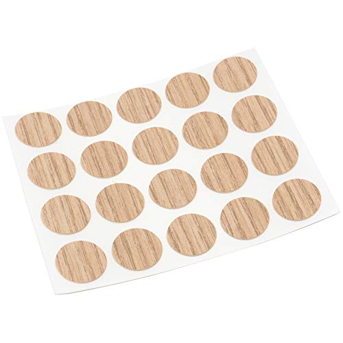 Adsamm® / 20 x cover caps | Ø 0.51 (Ø 1,3 cm) | oak light | round | 0.018 (0,45 mm) thin, self-adhesive furniture patches by Adsamm®