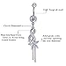 Mutreso Belly Button Navel Ring Surgical Steel Crystal Flower Dangle Curved Barbell Bananabell Piercing Jewelry
