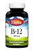 Carlson B-12 1,000 mcg, Cyanocobalamin, Lemon-Flavored, Energy Production, Brain & Nerve Function, 180 Tablets