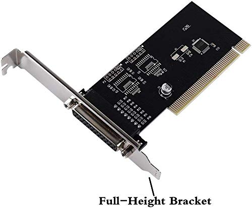 QNINE PCI Parallel Port Expansion Card, PCI to DB25 LPT Converter Adapter Controller Desktop PC Printer Low Profile Bracket