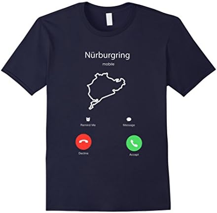 Men's Famous Motorsport Race Track Nurburgring T-Shirt Medium Navy