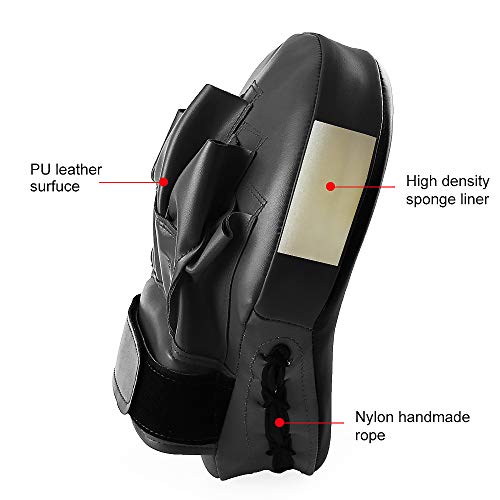 AUPCON Curved Punching Mitts Boxing Pads - MMA Punch Mitts Training Boxing Punch Focus Mitts Target Focus Punch Pad Gloves Karate Muay Thai Kickboxing