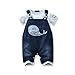 LvYinLi Cute Baby Boy Clothes Suit Infant Boys' Short Sleeve T-Shirt+Denim Overalls Jumpsuit Pants Outfits Sets (0-6 Months, Blue 3)