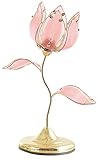 OK LIGHITNG OK-812P 20 in. Pink Flower Touch Lamp