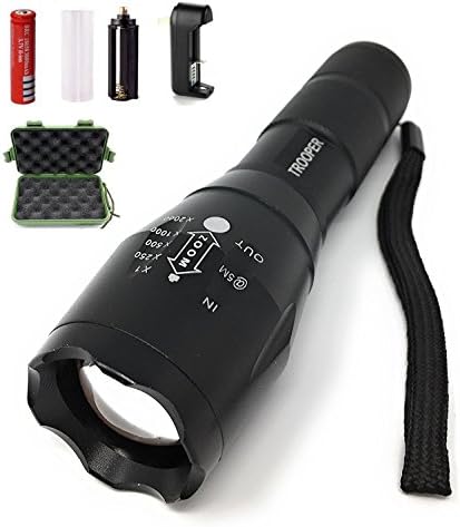 LED Flashlight, Rechargeable Flashlight, Tactical Flashlight, Outdoor, Waterproof, Crushproof, Freezeproof, 18650 Li Ion Battery Included, High Power, Portable, Light Weight, Zoomable, 5 Light Modes