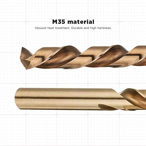 LudoPam 1/8 Inch Cobalt Drill Bit Set, M35 HSS Twist Jobber Length for Hardened Metal, Stainless Steel, Cast Iron, Pack of 10