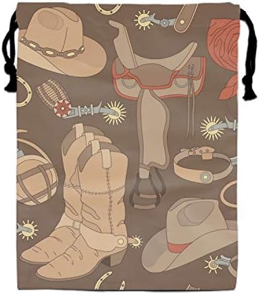 Goodie Bags for Kids Cowboy Pattern Drawstring Gift Bags for Bdays, Parties + More