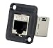Switchcraft EHRJ45P5ES RJ45 CAT5e Feedthru Panel Mount Jack, Shielded, Plastic Black Housing primary