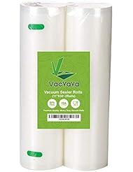 Premium!! VacYaYa 2 Pack 11x50 Embossed Food Saver Seal a Meal Vacuum Sealer Packing Bags Rolls for Food Saver Seal a Meal Vac Sealer Heavy Duty BPA Free Sous Vide Vaccume Safe Cut to Request Size