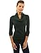 PattyBoutik Women Cowl Neck Ruched Sides Sweater (Dark Green Medium)