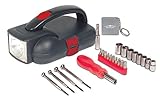 26 Pcs Flashlight Household Tool Kit Includes Miniature Screwdriver Set, Tape Measure, Socket Set, Driver Handle and Screwdriver Bits Ideal for Emergencies, Home Repair and DIY by Perfect Life Ideas