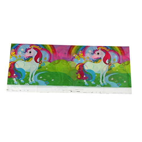 Tablecloth Paper - Horse Theme Tablecloth Unicorn Plates Disposable Table Cover Birthday Party Set Kids Christmas - Tableware Party Disposable Disposable Party Tableware Horse Tablecloth Birthd - Thumbnail 2