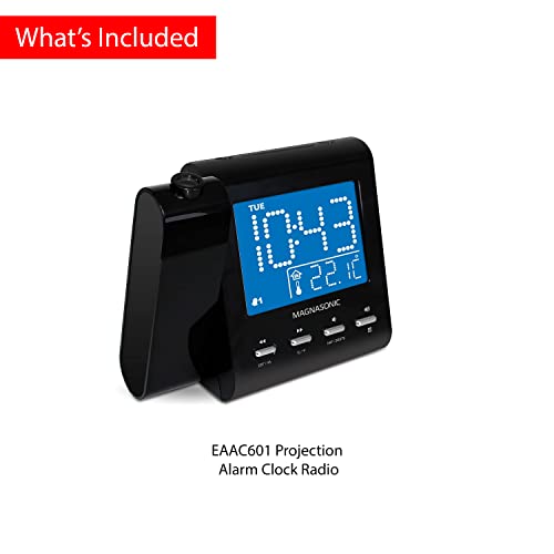 Magnasonic Projection Alarm Clock with AM/FM Radio, Battery Backup