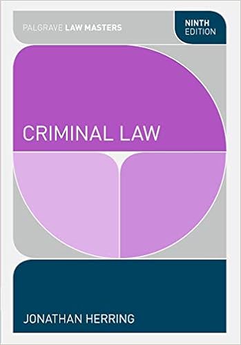 Amazon Com Criminal Law Palgrave Law Masters 9781137475718 Herring Jonathan Books