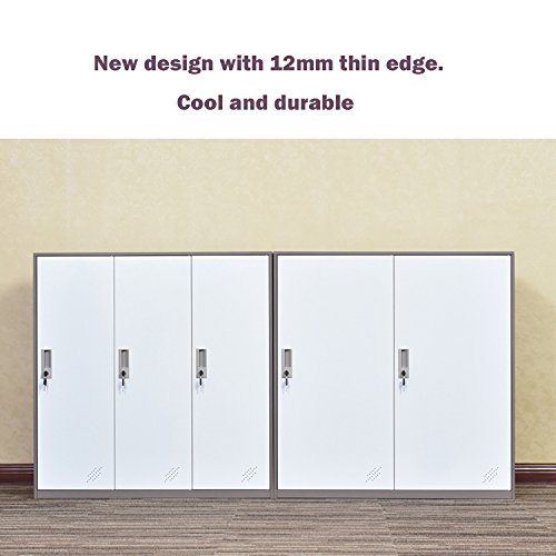 Small Office Metal Cabinet Locker with 3 Layer Each Door Storage for Cloth PC and Shoes,Changing Room Locker (2D)