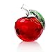 Duosuny Crystal Apple Paperweight, 40mm Art Glass Apple Collectible Figurines Best for Lucky Christmas Eve Gifts/Great Wedding Decor Gifts (Red)