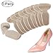 Heel Cushion Inserts - Heel Grips Shoe Pads for Women - Adhesive Gel Liners for Womens Loose Shoes High Heels Too Big Blister Prevention and Protectors (10 pcs) (Beige)