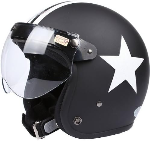 Eastmate Motorcycle Helmet,Travellor Helmet with Goggles Retro Vintage Evo Helmet Sports Street Bike Cruiser Scooter Snowmobile Helmet with Pilot Goggles