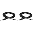 HOSA CMP-305 3.5 mm TS to 1/4" TS Mono Interconnect Cable, 5 feet,Black (Pack of 2)