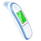 Infrared Digital Thermometer by Paramed – Dual Function Ear And Forehead Baby Thermometer – Backlight Display with Fever Alarm – Clinically Calibrated For Adult And Kids – New 2017