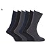 Mens 100% Cotton Ribbed Classic Socks (Pack of 6)