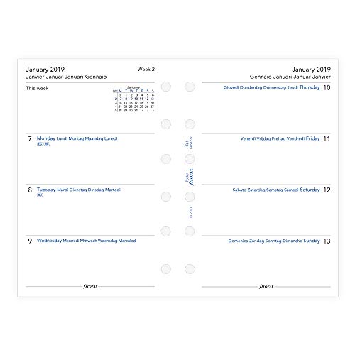 Filofax 2019 Pocket Domino Organizer, Soft Pale Pink, 4.75 x 3.25 inches (C022581-19)