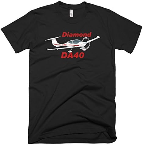 Diamond DA-40 Custom Airplane T-Shirt - Personalized with Your N# Black / 3XL