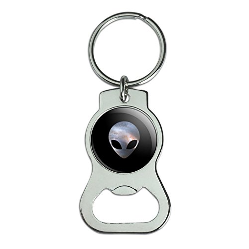Graphics and More Alien Head in Space Bottle Cap Opener Keychain Key Ring