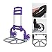 Homgrace Hand Truck and Dolly up to 150 lb Capacity, Adjustable Aluminum Folding Hand Cart with PU Rubber Wheels (Purple)