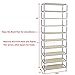 SONGMICS 10-Tier Shoe Tower Rack with Cover 27-Pair Space Saving Shoe Storage Organizer Beige URXJ10M