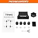 ZEEPIN TPMS Solar Power Universal, Wireless Tire Pressure Monitoring System with 4 DIY Sensors, Real-time Displays 4 Tires' Pressure and Temperature TPMS